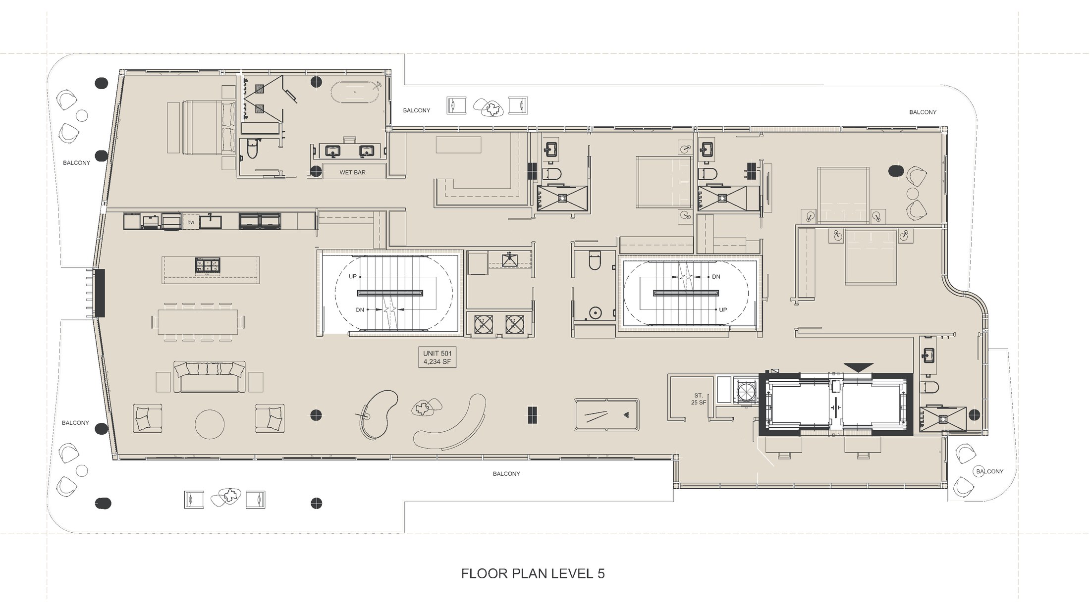 Marketing floor plan for ola Unit 501