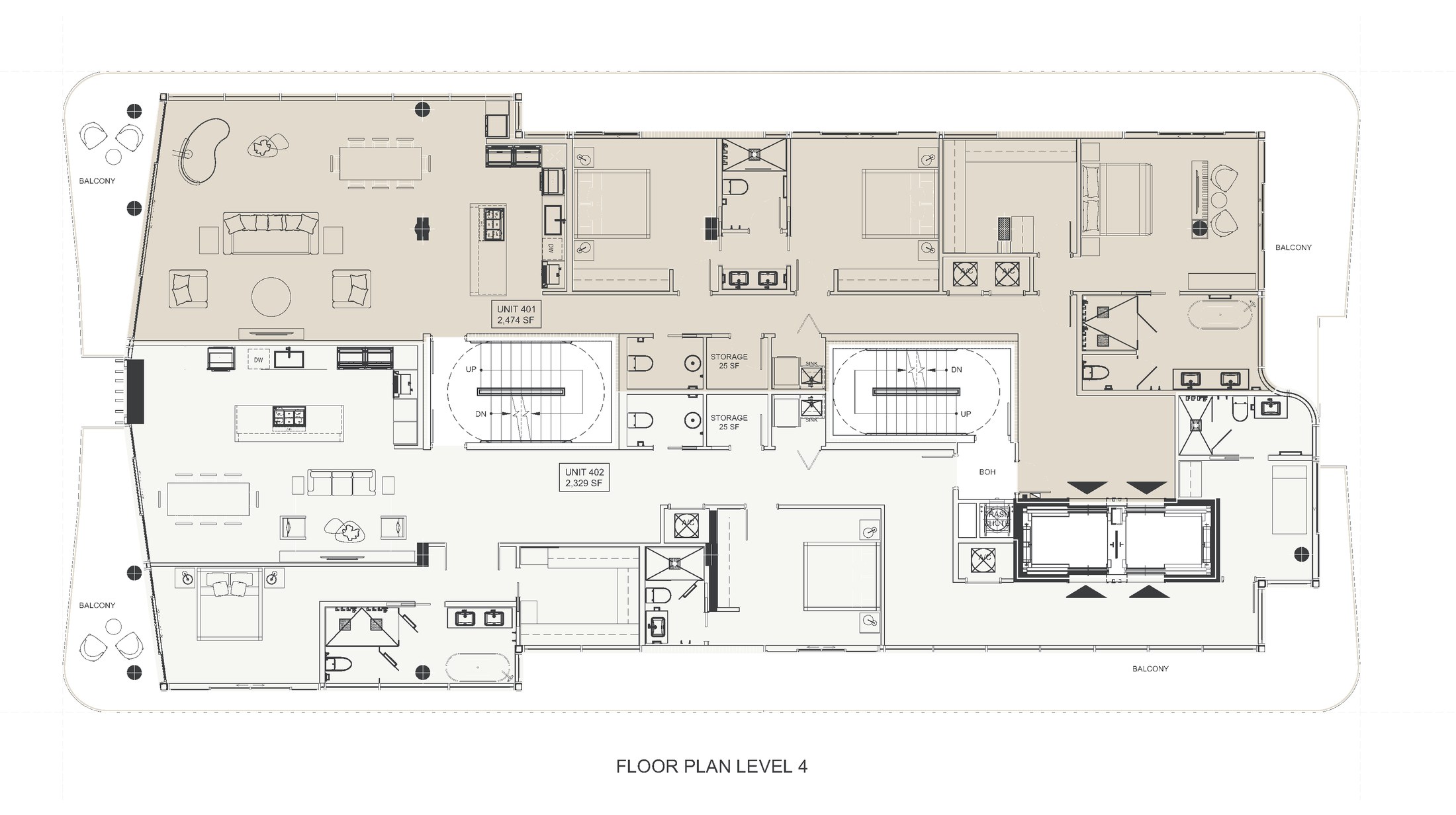 Marketing floor plan for ola Unit 401