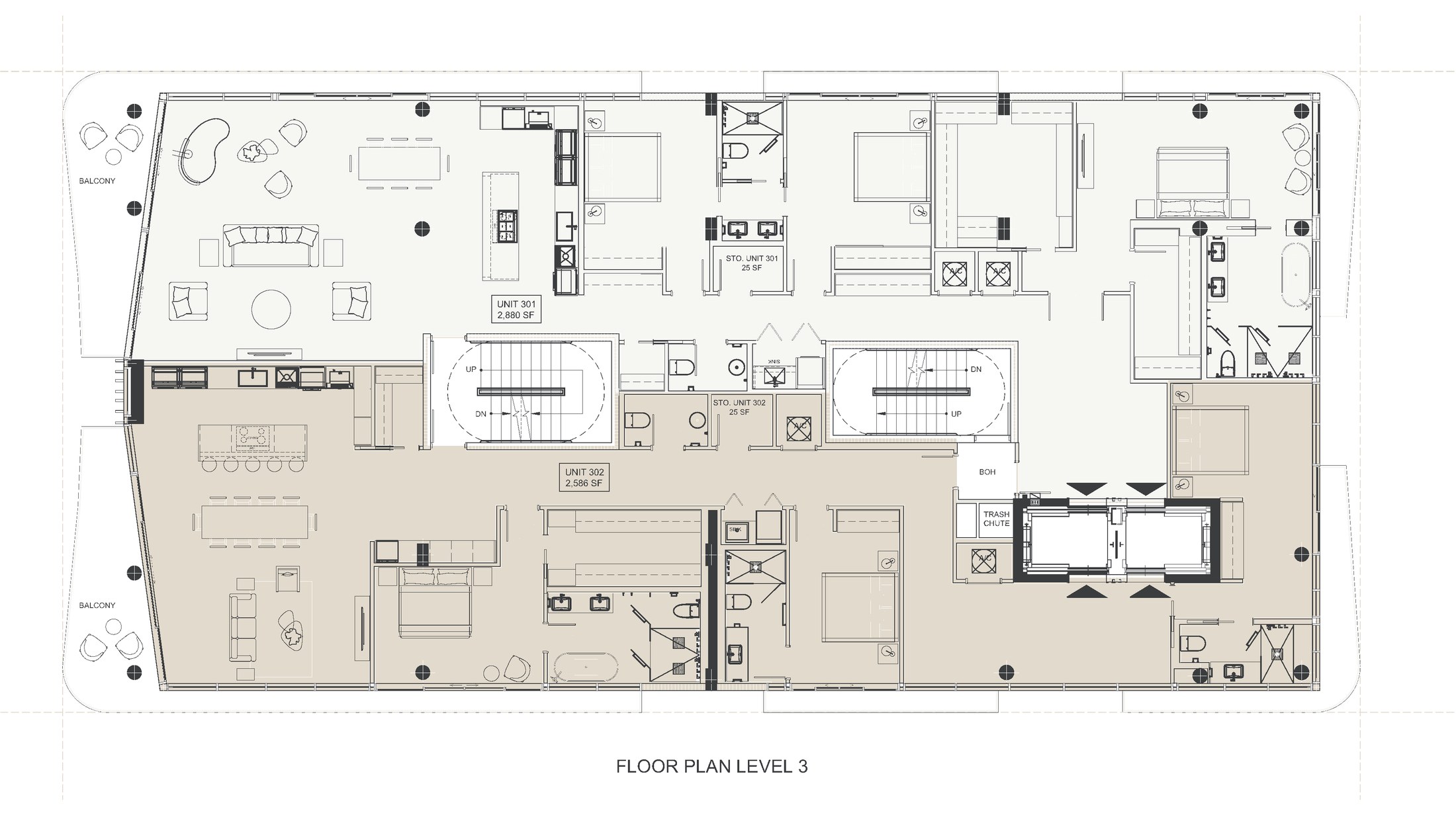 Marketing floor plan for ola Unit 302