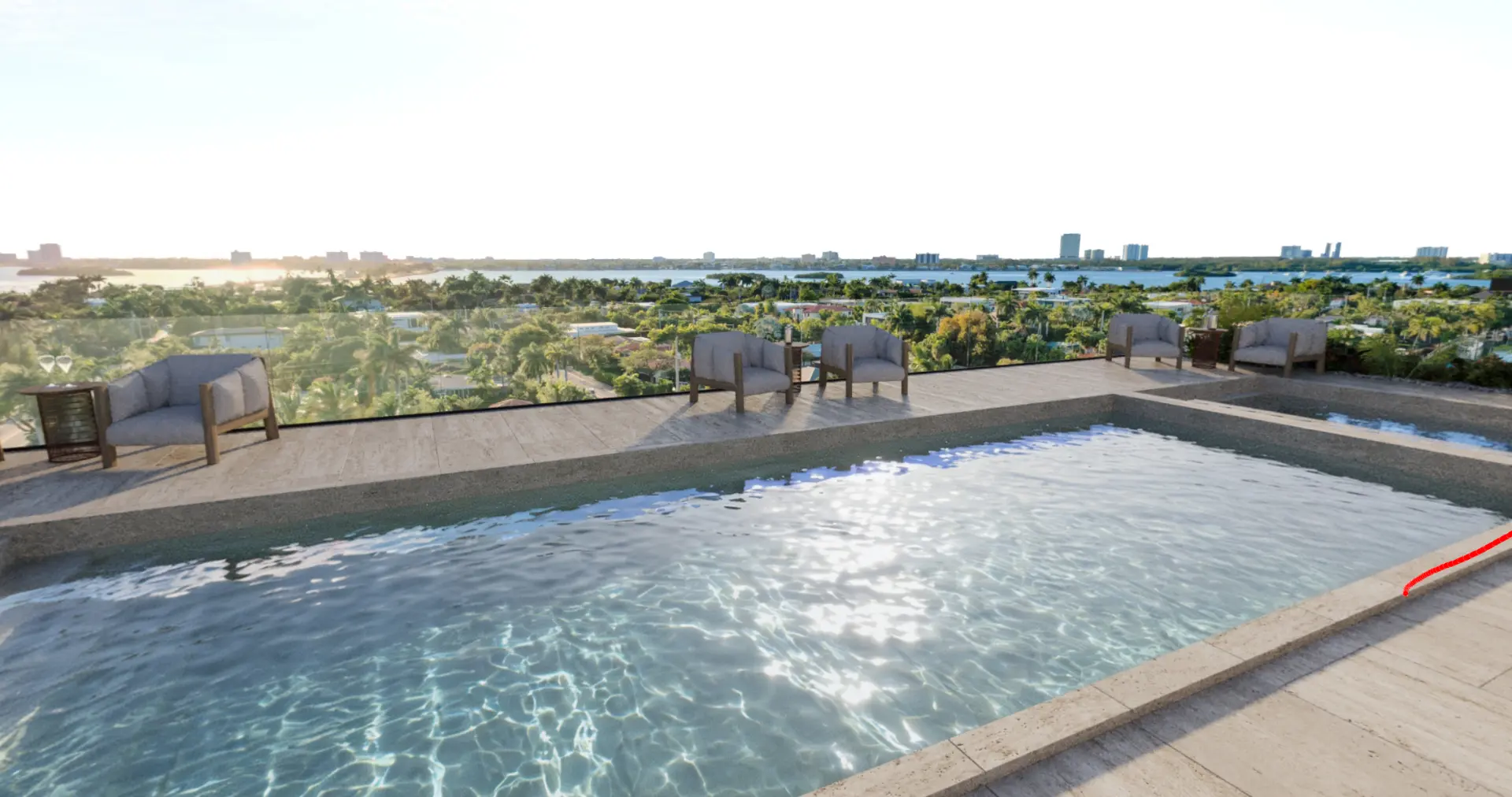 Rooftop pool deck