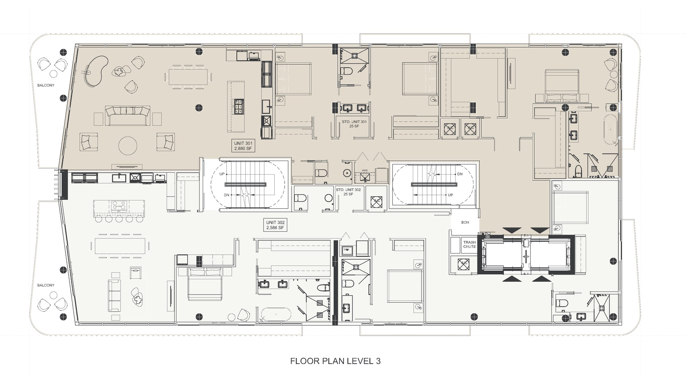 Marketing floor plan for ola Unit 301