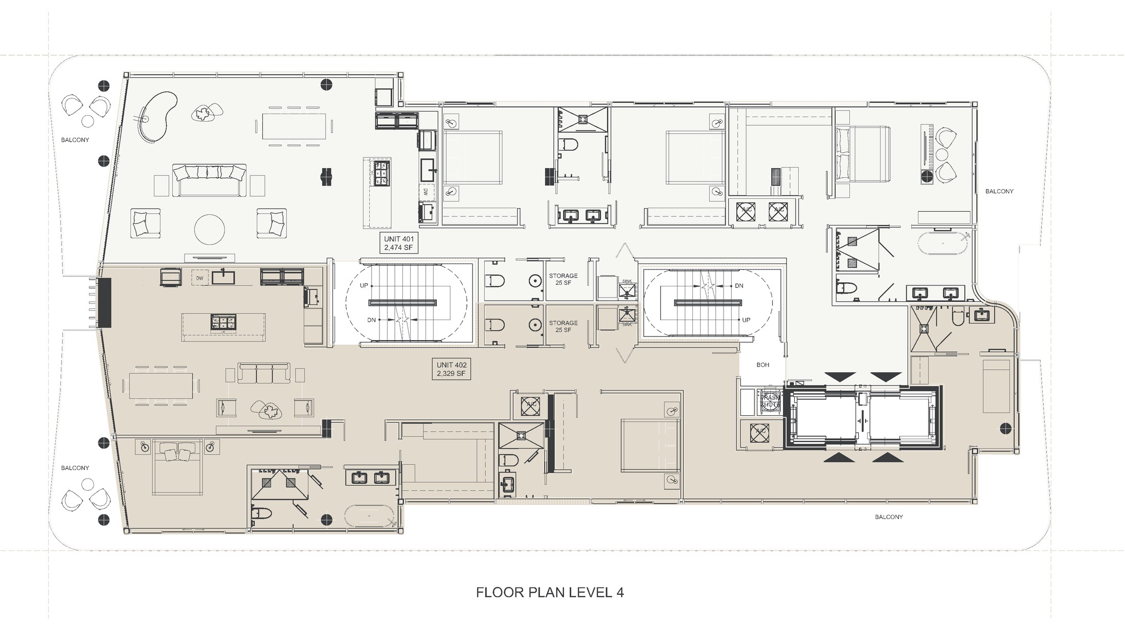 Marketing floor plan for ola Unit 402